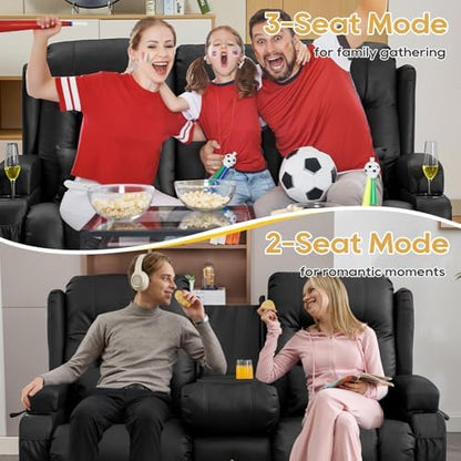 IPKIG Power Loveseat Recliner Sofa with Flip Back Console, 67" - 3 Seat