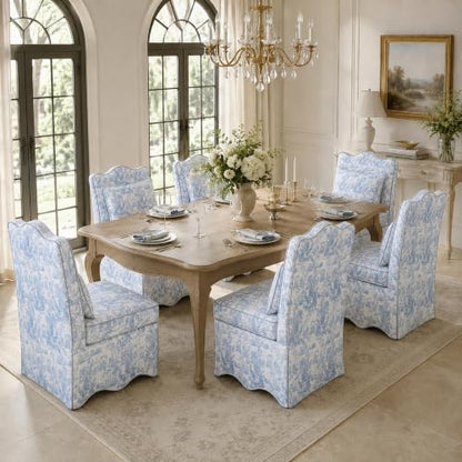 Floral Accent Chairs Set of 6, French-Inspired Lounge Chair