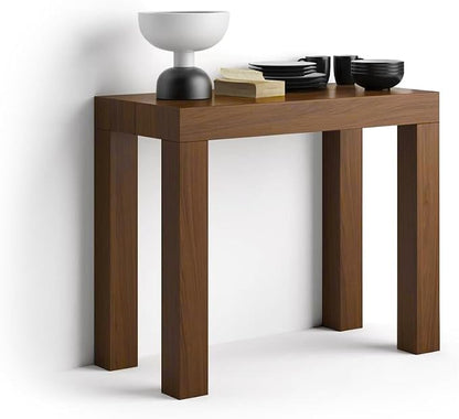 Mobili Fiver, First, Extendable Console Table 17.7(120) x35.4 in, Walnut, Made in Italy