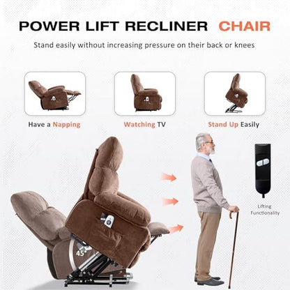 MAHOMICO Power Lift Recliner Chair with Massage and Heat for Elderly