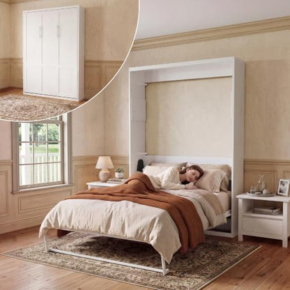 Olela Queen Murphy Bed, Space-Saving Wall Bed for Home Office & Guests