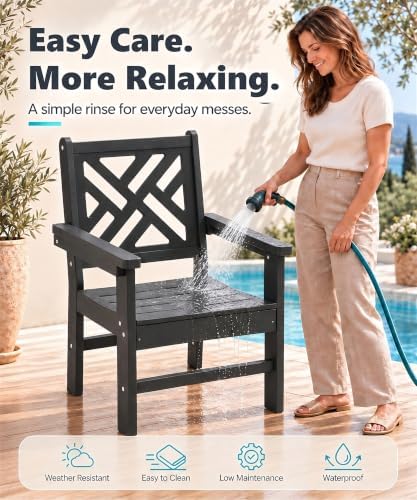 12 Piece HDPE Outdoor Dining Set for 10, Patio HDPE Furniture Set with 2 Table and Umbrella Hole, Outdoor Table and Chairs for Garden, Poolside, Backyard, Deck
