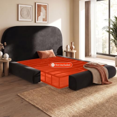 YITAHOME King Size Bed Frame,Soft Cloud Bed with Footboard, Rounded Corners