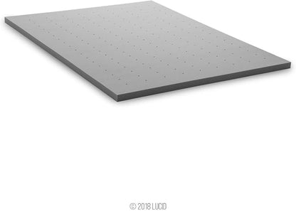 Lucid 2 Inch Bamboo Charcoal Infused Memory Foam Mattress Topper - Full Size – Moisture and Odor Control - Ventilated - Plush Feel, Pressure-Relieving Bed Topper – CertiPur Certified