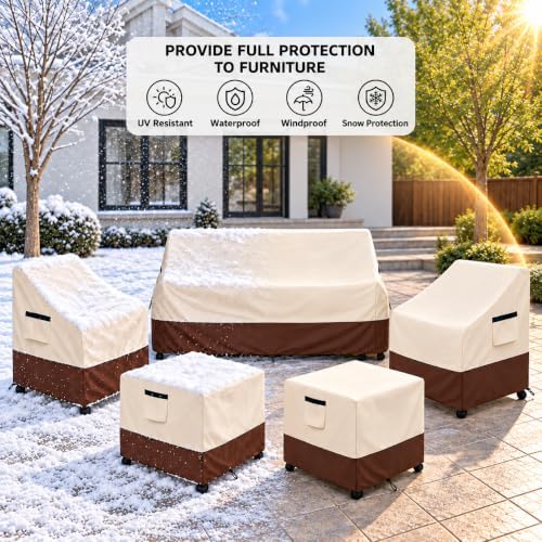 Rileytee 5 Pcs Patio Furniture Covers Waterproof