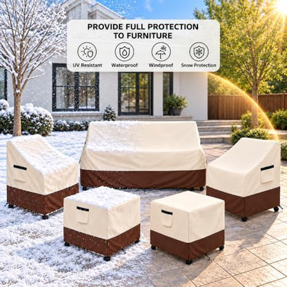 Rileytee 5 Pcs Patio Furniture Covers Waterproof