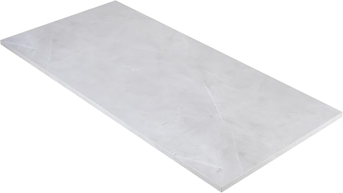 Kaboon Universal Tabletop 45"x20", Solid One-Piece Melamine Table Top, L-Desk Floating Desk DIY, Home and Office, White Rock