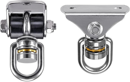 BeneLabel 2 Pack Silent Swing Hanger Heavy Duty Stainless Steel Swing Hook with Swivel Bearing for Hammock Chair, Porch Swing, Yoga Silk, Punching Bag 1000 lbs Capacity