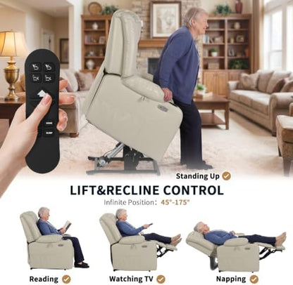 EONIX Large Power Lift Recliner Chair for Elderly, 400 lb Heavy Duty, White