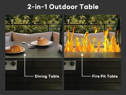 ZAFRO 42.91 Inch Propane Fire Pit Table CSA-Listed Outdoor Fire Pit, 50,000 BTU Fire Pit Table with Lid and Lava Rock, Gas Fire Pit for Outside Patio Garden Backyard Deck Balcony