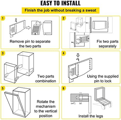 Happybuy Murphy Mounting Wall Springs Mechanism Heavy Duty Support Hardware DIY Kit for King Queen Bed (Vertical), White