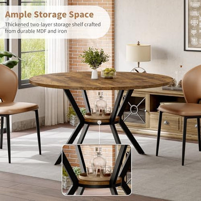 Round Dining Table for 2-4, 42'' Kitchen & Dining Room Tables with Storage