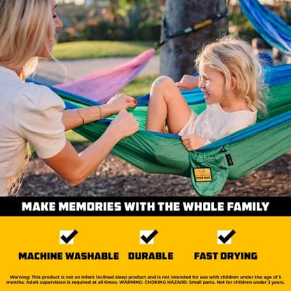 Wise Owl Outfitters Kids Hammock - Small Camping Hammock, Kids Camping Gear w/Tree Straps and Carabiners for Indoor/Outdoor Use, Kid Size Lavender & Pink