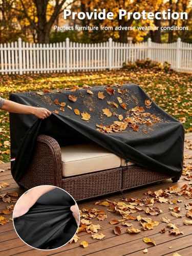 Bitubi Outdoor Waterproof 3-Piece Patio Furniture Covers Set, Black