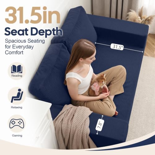 COMAX Futon Sofa Bed, Convertible Sofa Bed, Folding Boneless Couches