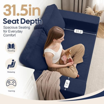 COMAX Futon Sofa Bed, Convertible Sofa Bed, Folding Boneless Couches