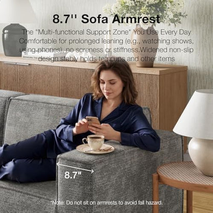 Novilla Modular Sectional Sofa, No Assembly Cloud Sectional Couch with Smarts Coil® Support, Chenille Fabric Sectional Sofa, Boneless Couch for Living Room Apartment, Dark Gray (Corner Chair)