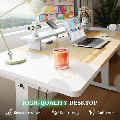 SIAGO 48 x 24 Inch Electric Standing Desk, 0.8 Inch Thick Tabletop
