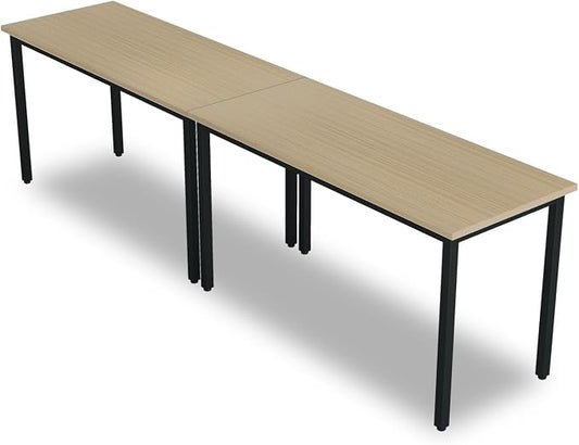 Bonzy Home Conference Tables 8ft Office Computer Desk for Meeting Room Study Writing Printer Podcast Table for 4-8 People Rustic Natural 2PCS 94.4"x23.6"x29.5"