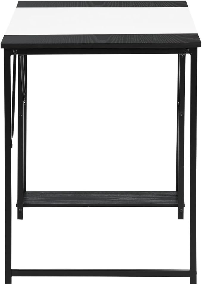 FurnitureR Computer Desk with Shelves for Small Spaces Simple Home Office Desk Study Writing Office Table Laptop PC Writing Desks (White, 47.2 Inch)