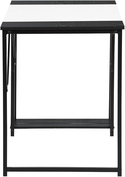 FurnitureR Computer Desk with Shelves for Small Spaces Simple Home Office Desk Study Writing Office Table Laptop PC Writing Desks (White, 47.2 Inch)