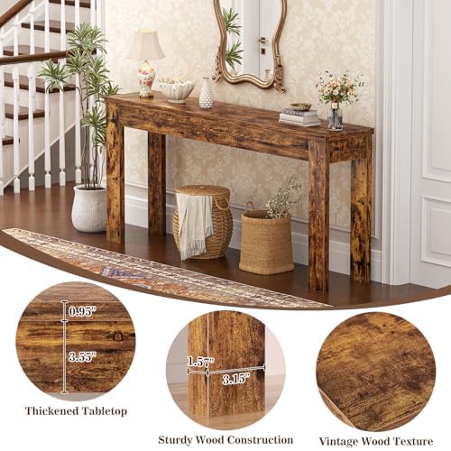 Armocity Console Table for Entryway, 47" Farmhouse Sofa Tables Narrow Long