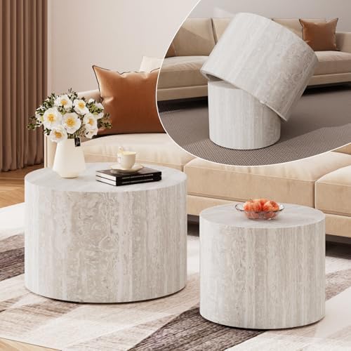 Round Nesting Coffee Table (G 18.1+14.6in)