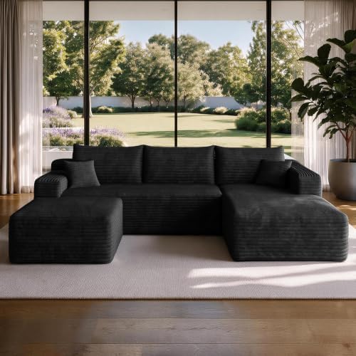 U Shaped Boneless Sectional Sofa Right Facing Cloud Couches