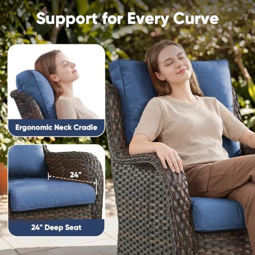 Belord Patio Sofa Luxury PE Wicker Loveseat