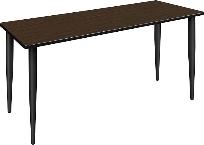 Romig Arco 60 x 24 in. Training Seminar Table- Neo Walnut Top, Black Tapered Legs