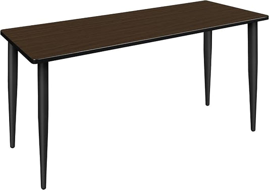 Romig Arco 60 x 24 in. Training Seminar Table- Neo Walnut Top, Black Tapered Legs