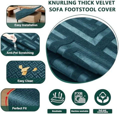 UNBBRRL Seat Cushion Cover and Back Covers for Corner Sofa Stretch Jacquard, Non Slip L Shaped Sofa Slipcover with Storage Ottoman, Sectional Couch Cover for Chaise Lounge (Black,24 x 35 x 6”)