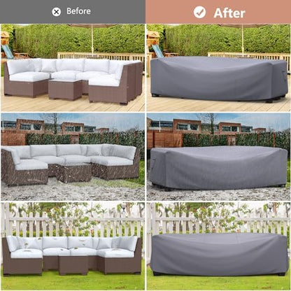 Outdoor Patio Furniture Covers Waterproof 90"Lx62"Wx28"H Grey