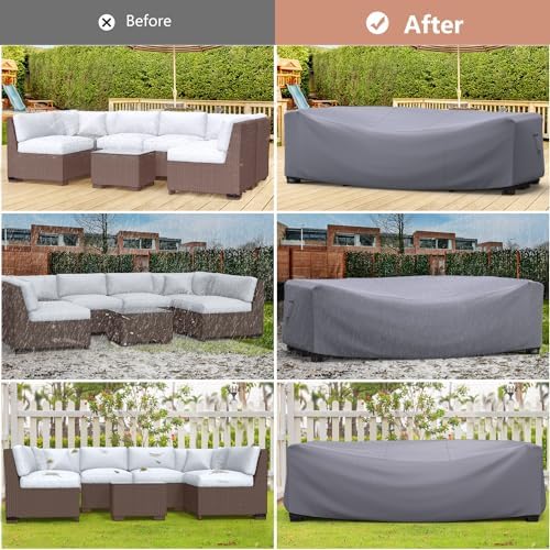 Outdoor Patio Furniture Covers Waterproof 98"Lx78"Wx30"H Grey