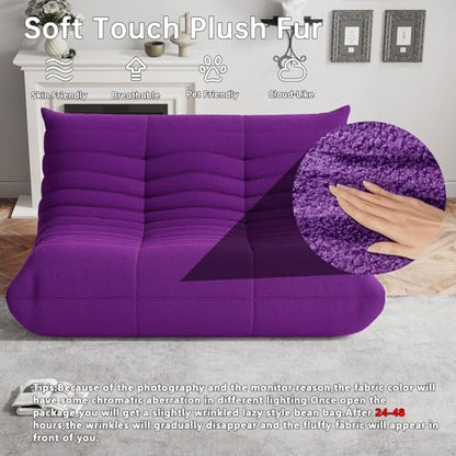 Loveseat Bean Bag Chair for Adults, Comfy Beanbag with Memory Foam