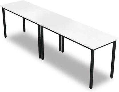 Bonzy Home Conference Tables 8ft Office Computer Desk for Meeting Room Study Writing Printer Podcast Table for 4-8 People Modern White 2PCS 94.4"x23.6"x29.5"