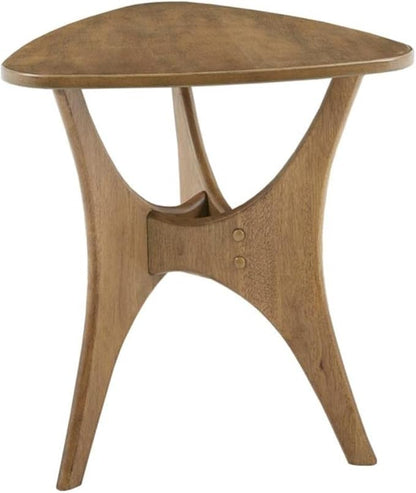 INK+IVY Blaze Triangle Wood Triangle Sofa Table Plywood with Wood Veneer Legs, Mid-Century Modern, Easy Assembly, Accent Furniture For Living Room, Minimalist Décor, Light Brown