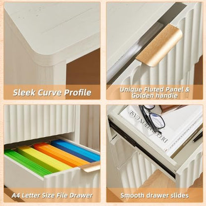 LEYAOYAO Office Desk 48" With 3 Drawers Storage File Cabinet