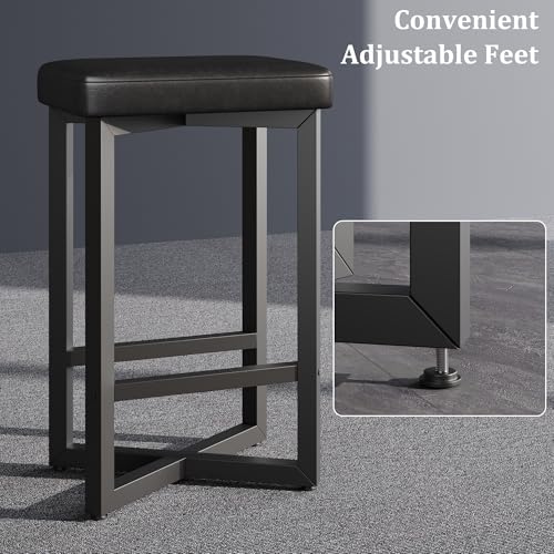 IDEALHOUSE Bar Stools Set of 2, 24.6" Counter Height Backless Barstools