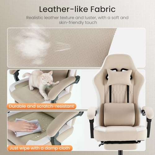 Sweetcrispy Video Game Chair, Ergonomic Computer Desk Chair, Lumbar Support