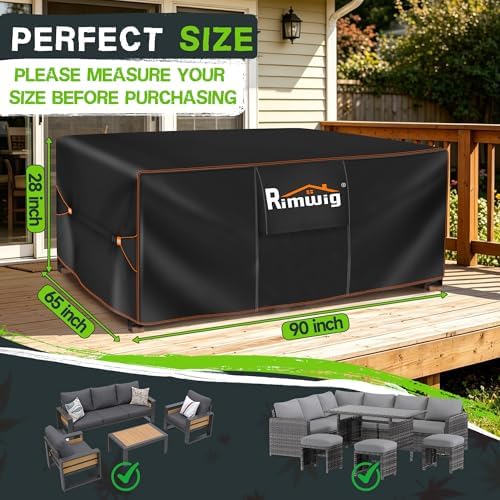 Patio Furniture Set Cover Outdoor Waterproof,90"L x 65"W x 28"H