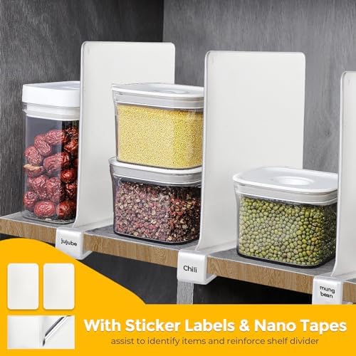 White Acrylic Shelf Dividers for Closets Organizer & Storage,8 Pack