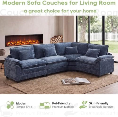 Oprisen 116" Modular Sectional Sofa, Comfy Deep Cloud Couch with Corner