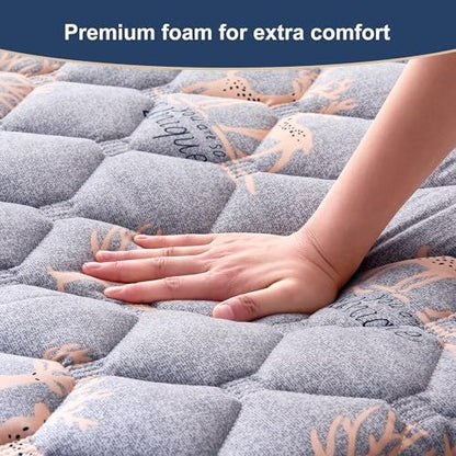 6th Generation Japanese Floor Futon Mattress - Extra-Thick 9-Layer Modern Futon with 100% High-Density Foam, Portable Floor Mattress Sleeping Pad for Adults, Guest Room, Dormitory, Full XL (54"X80")