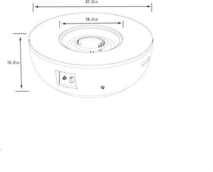 36" Propane Gas Fire Pit Table Set, 50000 BTU Round Steel Outdoor Fire Pit with Tank Holder & Lid, Patio Fire Table for Backyard, Deck, Garden, Grey