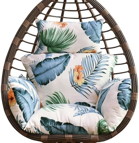Egg Chair Cushion Replacement, Detachable Hanging Chair Cushion Washable, Thicken Hanging Basket Chair Cushions(Cushion only) (Hawaii)