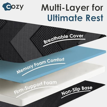 INGEROOM Foldable Mattress Single - Memory Foam 4 inch Trifold Mattress for Camping, with Portable Handle, Non-Slip Folding Floor Bed Sofa for Guest Travel Yoga, Washable Breathable Cover
