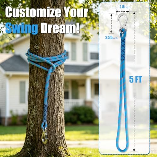 2 Pack Tree Swing Straps with Stainless Steel Carabiner