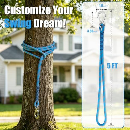 2 Pack Tree Swing Straps with Stainless Steel Carabiner