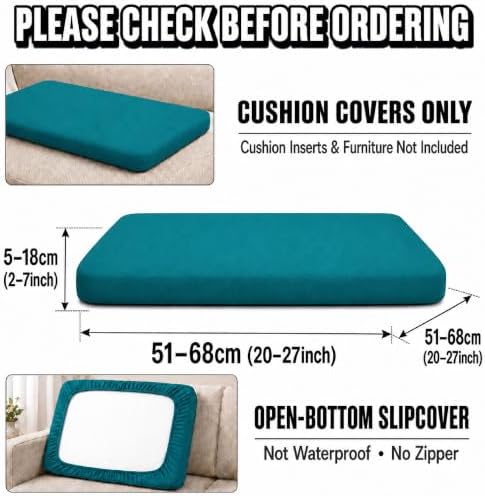 14Pcs Patio Cushion Covers, Outdoor Stretch Cushion Covers, Washable